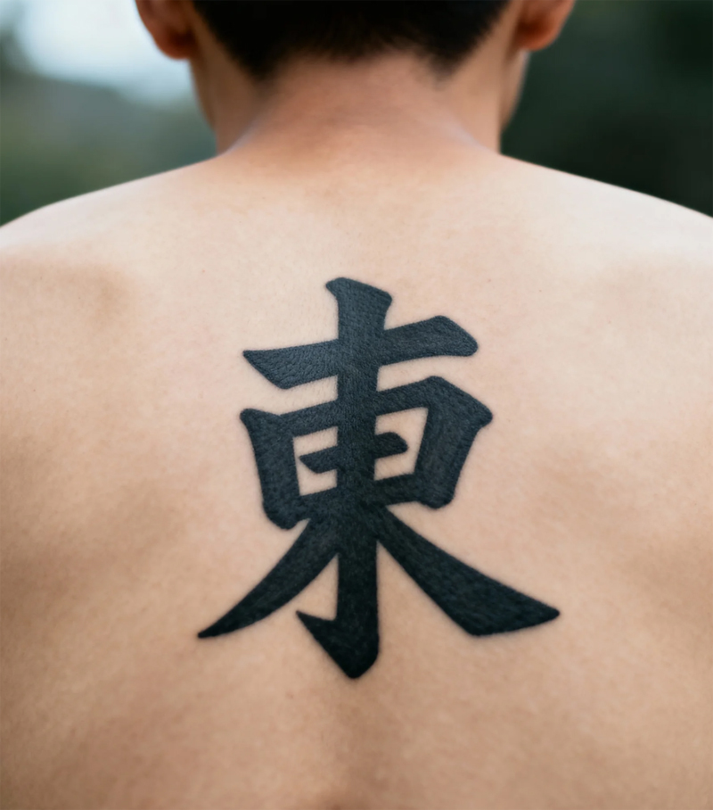 jimeng-2025-10-03-5719-一个年轻亚洲男性的手臂特写，手臂上有一个醒目的黑色“火”字纹身，字体为粗体汉字，....jpg