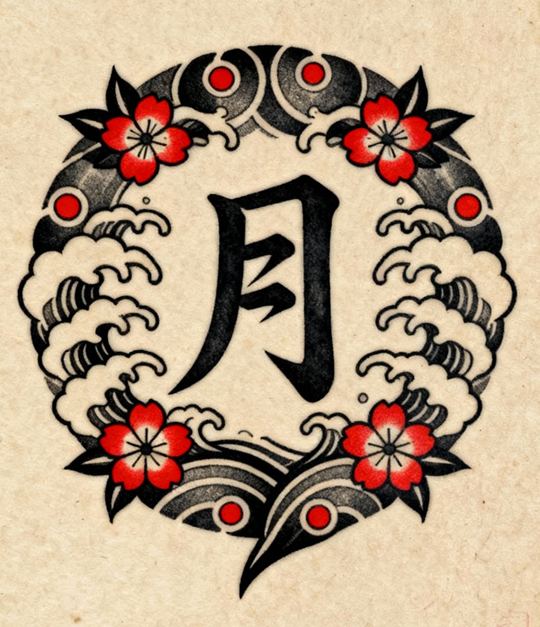 kanji for moon，moon in kanji,moon kanji stroke order